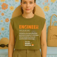 Engineer Definition Description Hilarious Engineering Gift Garment-Dyed Women's Muscle Tee