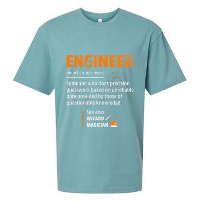 Engineer Definition Description Hilarious Engineering Gift Sueded Cloud Jersey T-Shirt