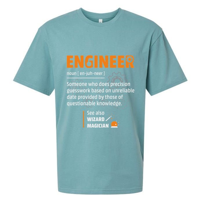 Engineer Definition Description Hilarious Engineering Gift Sueded Cloud Jersey T-Shirt
