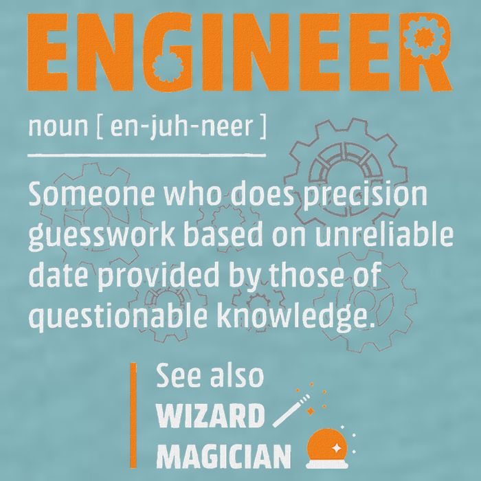Engineer Definition Description Hilarious Engineering Gift Sueded Cloud Jersey T-Shirt