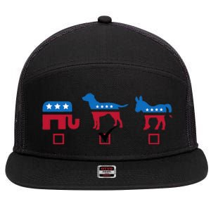 Elephant Dog Donkey Choose My Dog Would Do A Better Job 7 Panel Mesh Trucker Snapback Hat