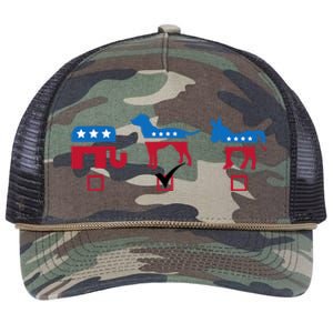 Elephant Dog Donkey Choose My Dog Would Do A Better Job Retro Rope Trucker Hat Cap