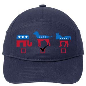 Elephant Dog Donkey Choose My Dog Would Do A Better Job 7-Panel Snapback Hat