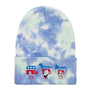 Elephant Dog Donkey Choose My Dog Would Do A Better Job Tie Dye 12in Knit Beanie