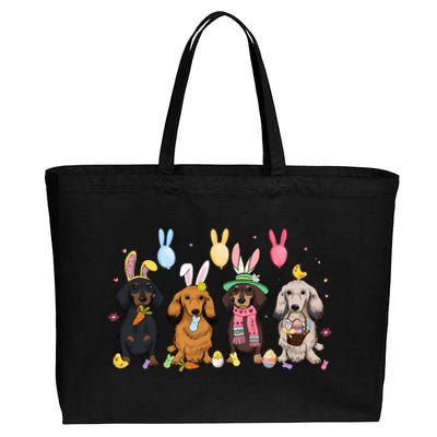 Easter Dachshund Dog Cute Dog Lover Easter Day Cotton Canvas Jumbo Tote