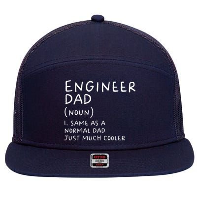 Engineer Dad Definition Funny Engineering 7 Panel Mesh Trucker Snapback Hat