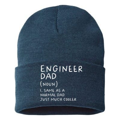 Engineer Dad Definition Funny Engineering Sustainable Knit Beanie