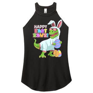 Easter Day Dinosaur Funny Happy Eastrawr T Rex Easter Women's Perfect Tri Rocker Tank