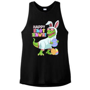 Easter Day Dinosaur Funny Happy Eastrawr T Rex Easter Ladies PosiCharge Tri-Blend Wicking Tank