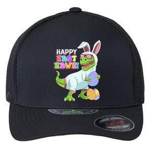 Easter Day Dinosaur Funny Happy Eastrawr T Rex Easter Flexfit Unipanel Trucker Cap