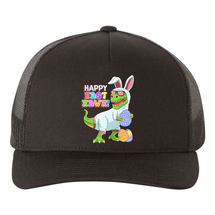 Easter Day Dinosaur Funny Happy Eastrawr T Rex Easter Yupoong Adult 5-Panel Trucker Hat