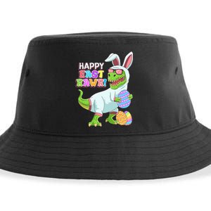 Easter Day Dinosaur Funny Happy Eastrawr T Rex Easter Sustainable Bucket Hat