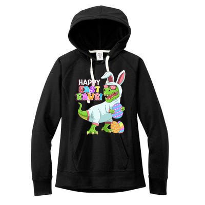 Easter Day Dinosaur Funny Happy Eastrawr T Rex Easter Women's Fleece Hoodie