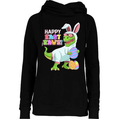 Easter Day Dinosaur Funny Happy Eastrawr T Rex Easter Womens Funnel Neck Pullover Hood