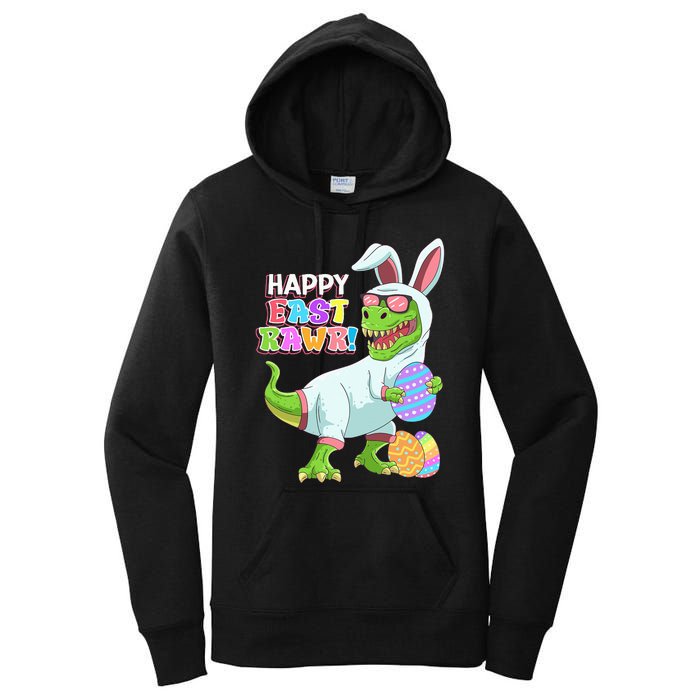 Easter Day Dinosaur Funny Happy Eastrawr T Rex Easter Women's Pullover Hoodie