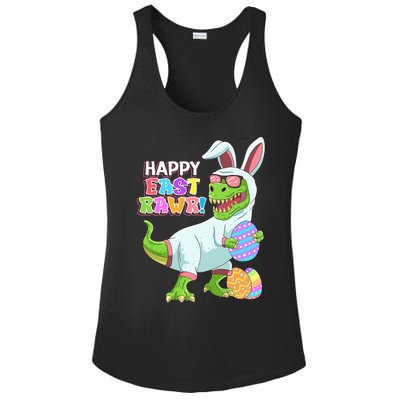 Easter Day Dinosaur Funny Happy Eastrawr T Rex Easter Ladies PosiCharge Competitor Racerback Tank