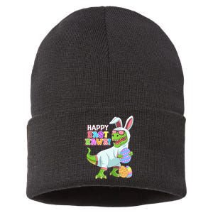 Easter Day Dinosaur Funny Happy Eastrawr T Rex Easter Sustainable Knit Beanie