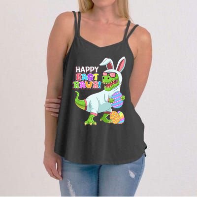 Easter Day Dinosaur Funny Happy Eastrawr T Rex Easter Women's Strappy Tank