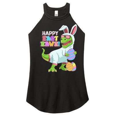 Easter Day Dinosaur Funny Happy Eastrawr T Rex Easter Women's Perfect Tri Rocker Tank