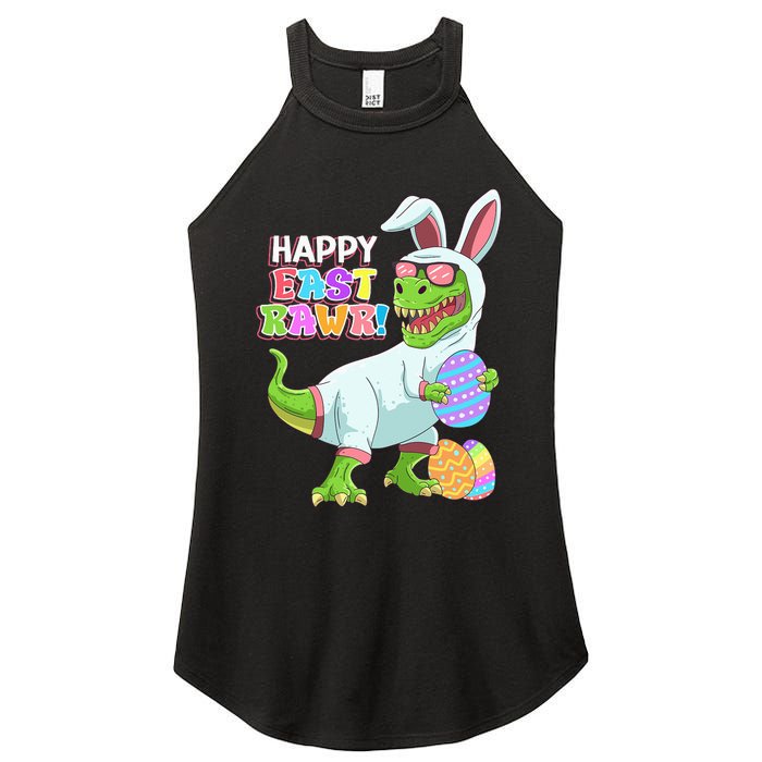 Easter Day Dinosaur Funny Happy Eastrawr T Rex Easter Women's Perfect Tri Rocker Tank