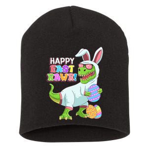 Easter Day Dinosaur Funny Happy Eastrawr T Rex Easter Short Acrylic Beanie