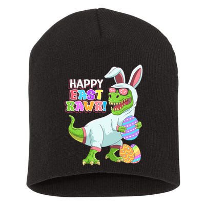 Easter Day Dinosaur Funny Happy Eastrawr T Rex Easter Short Acrylic Beanie