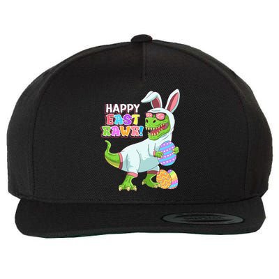 Easter Day Dinosaur Funny Happy Eastrawr T Rex Easter Wool Snapback Cap