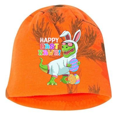 Easter Day Dinosaur Funny Happy Eastrawr T Rex Easter Kati - Camo Knit Beanie