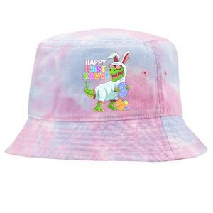 Easter Day Dinosaur Funny Happy Eastrawr T Rex Easter Tie-Dyed Bucket Hat