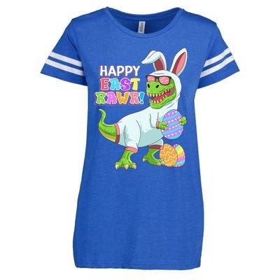 Easter Day Dinosaur Funny Happy Eastrawr T Rex Easter Enza Ladies Jersey Football T-Shirt