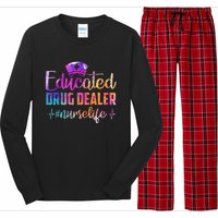 Educated Drug Dealer Nurse Life Funny Nurse Heart Beat Long Sleeve Pajama Set