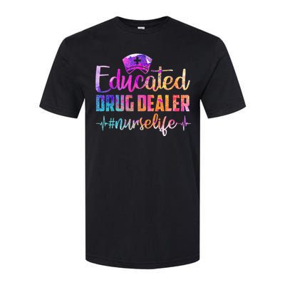 Educated Drug Dealer Nurse Life Funny Nurse Heart Beat Softstyle CVC T-Shirt