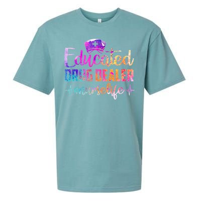 Educated Drug Dealer Nurse Life Funny Nurse Heart Beat Sueded Cloud Jersey T-Shirt