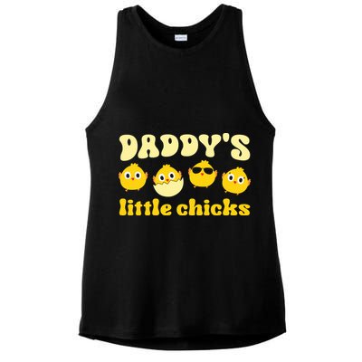 Easter Day Daddy's Little Chicks Cute Easter Chicks Father's Day Ladies PosiCharge Tri-Blend Wicking Tank