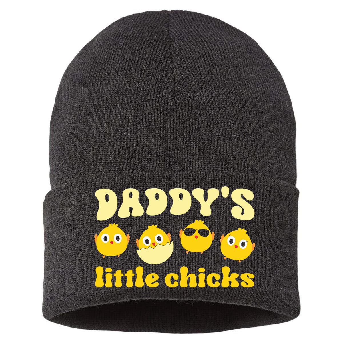 Easter Day Daddy's Little Chicks Cute Easter Chicks Father's Day Sustainable Knit Beanie