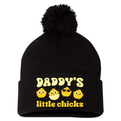 Easter Day Daddy's Little Chicks Cute Easter Chicks Father's Day Pom Pom 12in Knit Beanie
