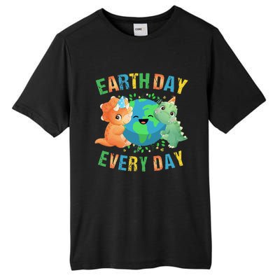 Earth Day Every Day Dinosaur Hugging Earth Nature Dino Lover Gift Tall Fusion ChromaSoft Performance T-Shirt