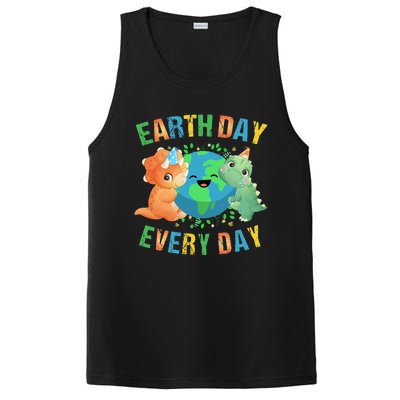 Earth Day Every Day Dinosaur Hugging Earth Nature Dino Lover Gift PosiCharge Competitor Tank