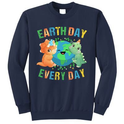 Earth Day Every Day Dinosaur Hugging Earth Nature Dino Lover Gift Sweatshirt