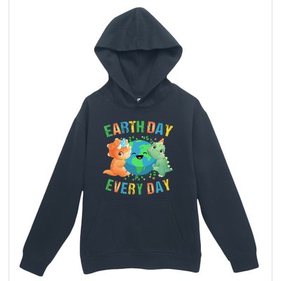 Earth Day Every Day Dinosaur Hugging Earth Nature Dino Lover Gift Urban Pullover Hoodie