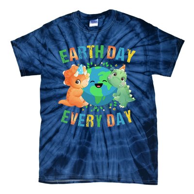 Earth Day Every Day Dinosaur Hugging Earth Nature Dino Lover Gift Tie-Dye T-Shirt