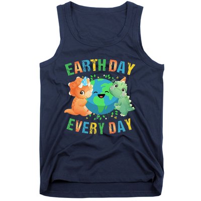 Earth Day Every Day Dinosaur Hugging Earth Nature Dino Lover Gift Tank Top