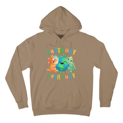 Earth Day Every Day Dinosaur Hugging Earth Nature Dino Lover Gift Hoodie