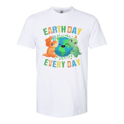 Earth Day Every Day Dinosaur Hugging Earth Nature Dino Lover Gift Softstyle CVC T-Shirt