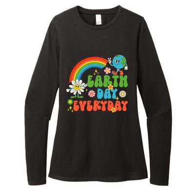 Earth Day Everyday Rainbow Hippie Groovy Save Planet Earth Gift Womens CVC Long Sleeve Shirt