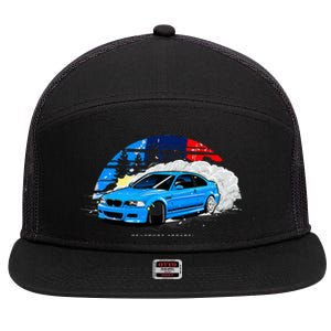 E46 Drifting 7 Panel Mesh Trucker Snapback Hat