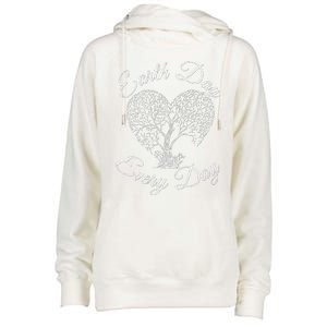 EARTH DAY EVERY DAY Earth Day Love Heart Tree Women Womens Funnel Neck Pullover Hood