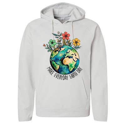 Earth Day Every Day Happy Earth Day 2024 Performance Fleece Hoodie