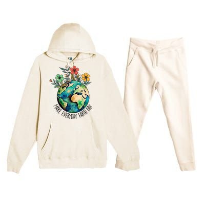 Earth Day Every Day Happy Earth Day 2024 Premium Hooded Sweatsuit Set