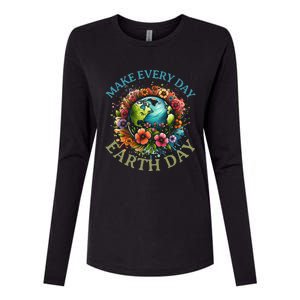 Earth Day Every Day Groovy Retro 70s Earth Day Womens Cotton Relaxed Long Sleeve T-Shirt